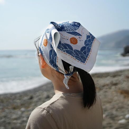 The Good Luck Angler's Bandana, 100% Cotton, Fisherman gift handkerchief, for men and women (navy blue) in Saudi Arabia