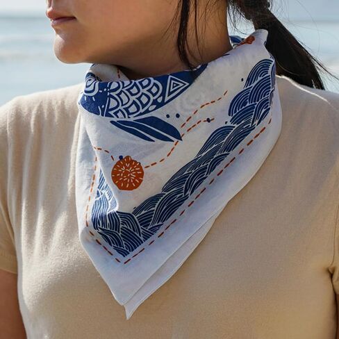 The Good Luck Angler's Bandana, 100% Cotton, Fisherman gift handkerchief, for men and women (navy blue) in Saudi Arabia