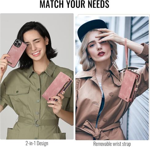 حافظة محفظة Kowauri لهاتف iPhone 16 Pro Max، محفظة جلدية قابلة للطي بسحاب مع حامل بطاقة وحزام معصم قابل للفصل حافظة خلفية واقية مضادة للصدمات لهاتف iPhone 16 Pro Max 6.9 بوصة (أسود) in Kuwait