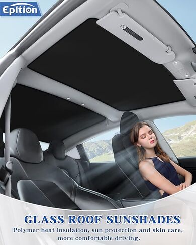 2024 Refreshed Model 3 Roof Sunshades, 2 in 1 Ice Crystal Sunshades for 2024 Tesla Model 3 Glass Roof Sunshades with Triangular Sunshades UV/Sun Protection Heat Insulation in Saudi Arabia