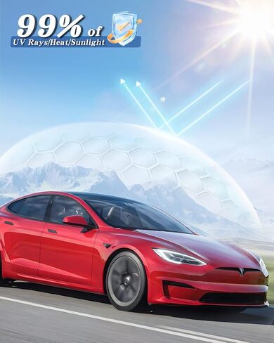 2024 Refreshed Model 3 Roof Sunshades, 2 in 1 Ice Crystal Sunshades for 2024 Tesla Model 3 Glass Roof Sunshades with Triangular Sunshades UV/Sun Protection Heat Insulation in Saudi Arabia