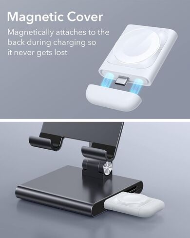 قاعدة شحن ESR 2 في 1 لأجهزة Apple، حامل شاحن MagSafe لأجهزة iPhone [معتمد]، محطة شحن Magsafe لأجهزة متعددة iPhone 15/14/13/12، وساعة Apple، وAirPods، أسود in Saudi Arabia