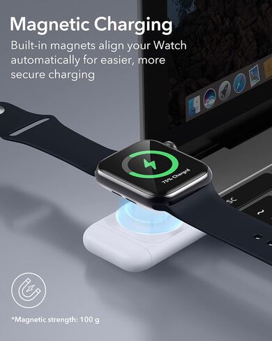 قاعدة شحن ESR 2 في 1 لأجهزة Apple، حامل شاحن MagSafe لأجهزة iPhone [معتمد]، محطة شحن Magsafe لأجهزة متعددة iPhone 15/14/13/12، وساعة Apple، وAirPods، أسود in Saudi Arabia