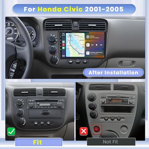 لسيارة Honda Civic 2001-2005 Android 13 Car StereoWireless Apple Carplay، 8 Core 4+64GB 9 بوصة IPS تعمل باللمس Android Auto Radio مع 59 سمة تخصيص التطبيقات ودعم نظام تحديد المواقع العالمي (GPS) in Saudi Arabia