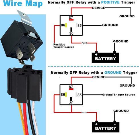 Cotonlake12V 40A Car Relay with Harness Sockets, 5 Pin SPDT Relay with Color-Labeled Wires for Automotive Truck Van Motorcycle Boat， Replaces Type: JD-1914(1pcs) Waterproof Relay Socket in Saudi Arabia