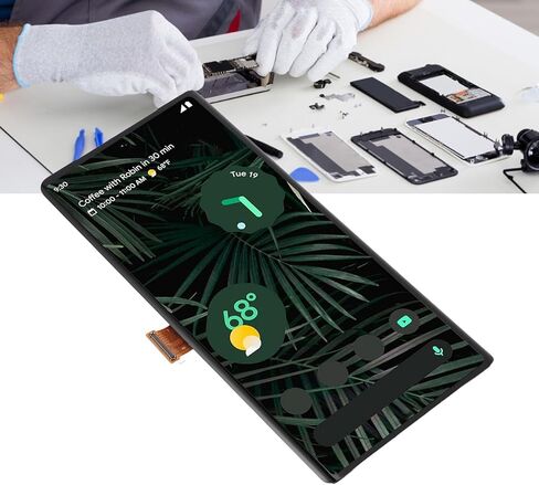Screen Replacement Kit for Pixel 6 Pro 5G 8VOU GLUOG, Touch Display Digitizer Assembly Kit with Fingerprint Sensor, Phone Screen Replacement with Repair Tool in Saudi Arabia