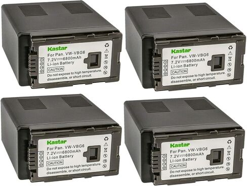 Kastar 3-Pack VW-VBG6 Battery Replacement for Panasonic VW-VBG6 VW-VBG6GK VW-VBG6-K VW-VBG6PPK CGA-E625 Battery, DE-A38, VSK0631, VSK0698 Charger, Panasonic AG-HMC80, AG-HMC83MC, AG-HMC150, AG-HMC151E in Saudi Arabia