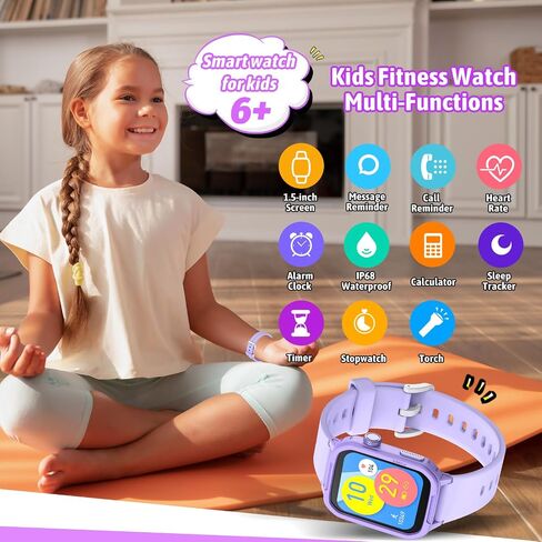 Smart Watch for Kids, Fitness Tracker Watch Boy Girl Teens with 19 Sport Modes, Pedometer, Sleep Monitor, Kids Watch Birthday Gifts Toy Gift for Girls Boys 6-16 (Purple) in Saudi Arabia