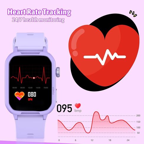 Smart Watch for Kids, Fitness Tracker Watch Boy Girl Teens with 19 Sport Modes, Pedometer, Sleep Monitor, Kids Watch Birthday Gifts Toy Gift for Girls Boys 6-16 (Purple) in Saudi Arabia