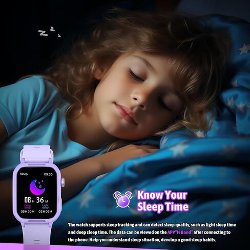 Smart Watch for Kids, Fitness Tracker Watch Boy Girl Teens with 19 Sport Modes, Pedometer, Sleep Monitor, Kids Watch Birthday Gifts Toy Gift for Girls Boys 6-16 (Purple) in Saudi Arabia