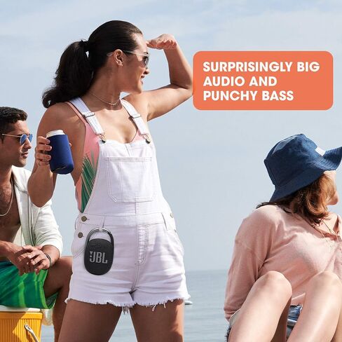 JBL Clip 4 - مكبر صوت بلوتوث محمول مع بطارية مدمجة، IP67 مقاوم للماء والغبار، حجم صغير وصوت رائع. - أسود (متجدد) in Saudi Arabia