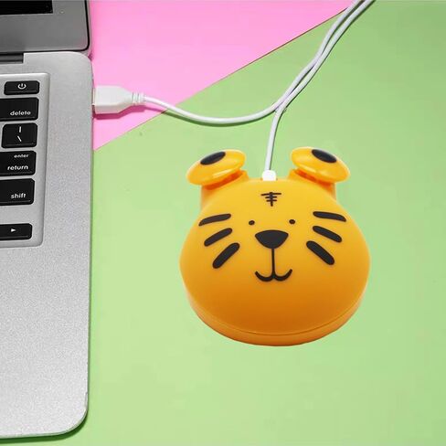 لطيف الحيوان النمر شكل ماوس سلكي مريح، USB الفئران الضوئية 1600 ديسيبل متوحد الخواص 3 أزرار مع سلك 3.2 قدم للكمبيوتر المحمول سطح المكتب كمبيوتر محمول صغير هدية الماوس لأطفال المدارس in Kuwait