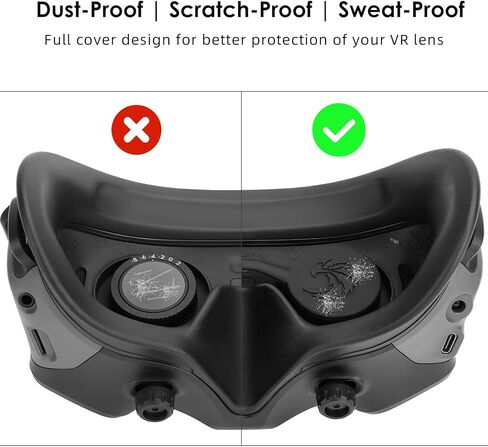 غطاء حماية لعدسات السيليكون من CAPART لنظارات DJI Avata 2، واقي عدسة VR مقاوم للغبار ومقاوم للخدش وناعم ومريح in Kuwait