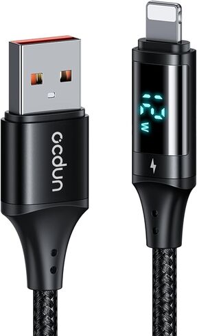 ocdun® USB to Lightning Cable - 12W Fast Charging iPhone Charger USB, Nylon Braided iPhone Cord for iPhone 14 Plus Pro Max, 13, 12, 11, XS, 8, SE, AirPods and iPad in Saudi Arabia