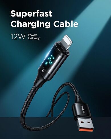 ocdun® USB to Lightning Cable - 12W Fast Charging iPhone Charger USB, Nylon Braided iPhone Cord for iPhone 14 Plus Pro Max, 13, 12, 11, XS, 8, SE, AirPods and iPad in Saudi Arabia
