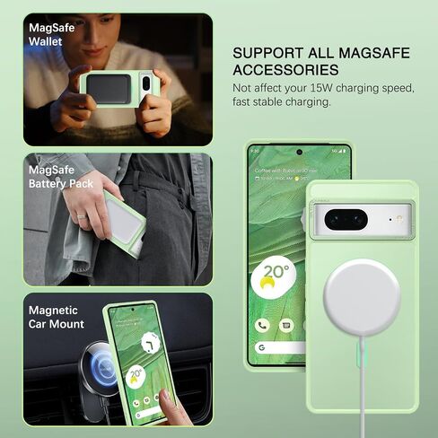 حافظة BENTOBEN لهاتف Google Pixel 7 [متوافقة مع Magsafe] حافظة مغناطيسية شفافة غير لامعة Pixel 7 Magsafe رفيعة مقاومة للصدمات للنساء والرجال حافظة هاتف واقية لهاتف Google Pixel 7 6.4 بوصة، أسود in Saudi Arabia