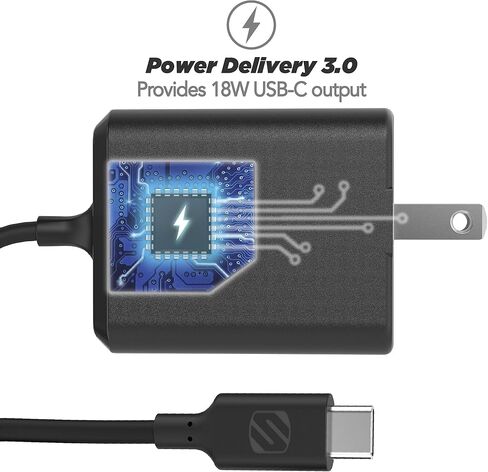 شاحن حائط Scosche HPDC86-SP Powervolt Type-C مع كابل مدمج من النوع C لأجهزة Apple Lightning in Saudi Arabia