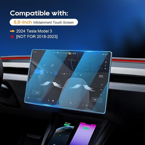 واقي شاشة LFOTPP 4P لـ 2024 Tesla Model 3 15 بوصة و8 بوصة الصف الخلفي لمس البلاستيك [أحدث 2024 Tesla Model 3 Base/Long Range/Performance] 2024 Tesla Model 3 الملحقات in Kuwait