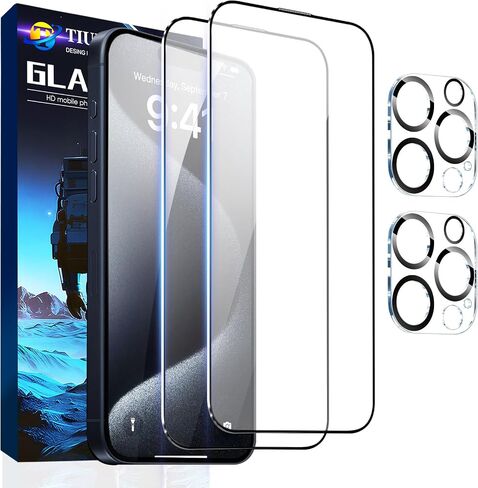 Privacy Screen Protector for iPhone 16 Pro Max, 2 Pack Private Tempered Glass Screen Protector with 2 Pack Tempered Glass Camera Lens Protector for iPhone 16 Pro Max[2+2] in Saudi Arabia