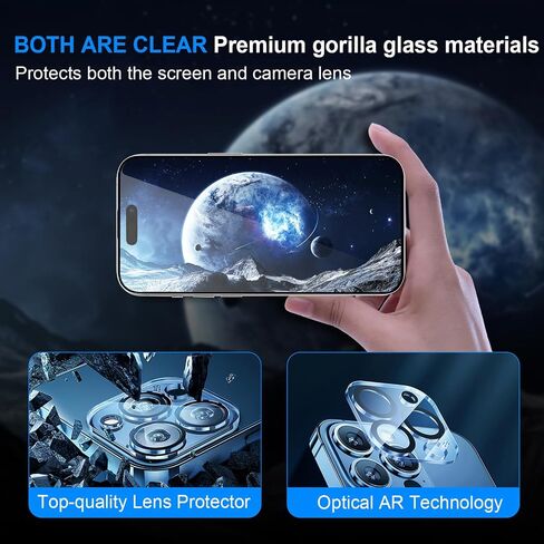 Privacy Screen Protector for iPhone 16 Pro Max, 2 Pack Private Tempered Glass Screen Protector with 2 Pack Tempered Glass Camera Lens Protector for iPhone 16 Pro Max[2+2] in Saudi Arabia