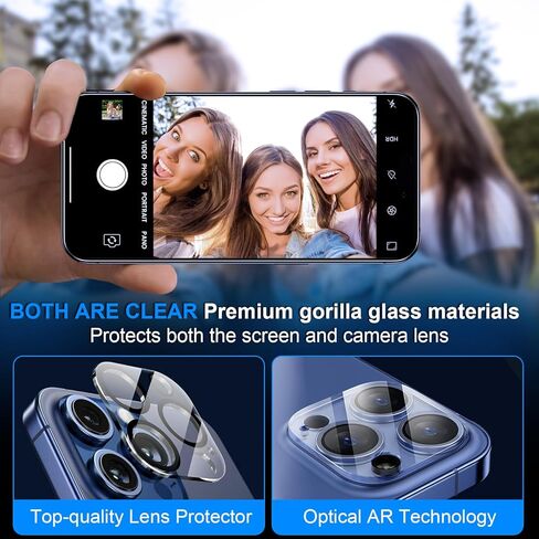 Privacy Screen Protector for iPhone 16 Pro Max, 2 Pack Private Tempered Glass Screen Protector with 2 Pack Tempered Glass Camera Lens Protector for iPhone 16 Pro Max[2+2] in Saudi Arabia