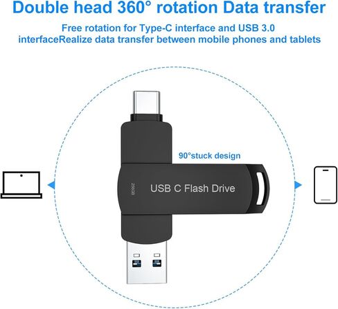 USB Flash Drive 64GB for Phone Photo Stick Thumb Drive USB C Memory Stick BEIMI External Storage Compatible Phone Pad Pro Android USB C and Computer Black DTY 64G in Kuwait