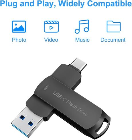 USB Flash Drive 64GB for Phone Photo Stick Thumb Drive USB C Memory Stick BEIMI External Storage Compatible Phone Pad Pro Android USB C and Computer Black DTY 64G in Kuwait