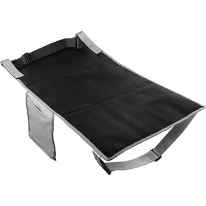 Airplane Footrest, Portable Travel Foot/Leg Rest Hammock Toddler Bed Airplane Seat Extender Mat with Storage Pocket Fits Airplane Flights/High-Speed Rail Seat/Cars/Buses/Trains (Black)