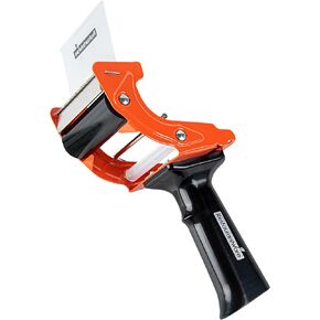 Restaurantware RW Base 3 Inch Tape Dispenser Gun 1 Heavy-Duty Tape Dispenser - With Rubber Handle Tension Knob Adjustment Red Iron Handheld Tape Dispenser For Carton Sealing
