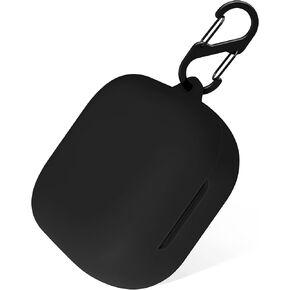 Geiomoo Silicone Case for SHOKZ OpenFit, Protective Cover with Carabiner (Black)