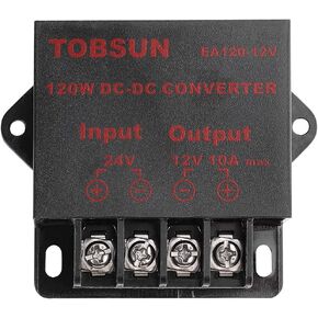 SUPERNIGHT DC 24V to DC 12V 10A 120W Step Down Buck Converter, Voltage Regulator Reducer Power Converter Mini Module Transformer, for Golf Cart, LED Displays, Truck, Car Audio, RV Electronics