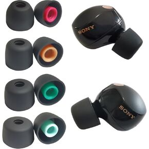 4 Pairs Silicone Eartips for Sony WF-1000XM5 Replacement Earbuds Tips for Sony WF-1000XM4 WF-1000XM3 WF-C500 WF WI XBA Series, Black