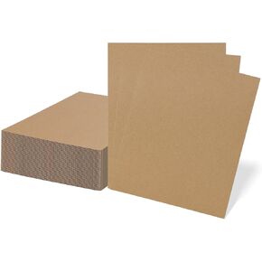 RLAVBL 50 Pack 8.5x11 Corrugated Cardboard Sheets, Flat Cardboard Inserts for Shipping, Mailing, Packing, DIY Crafts