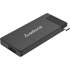 Adonit Nest 5-in-1 Hub USB-C Adapter Dongle, USB-C PD 100W, 4K 60Hz HDMI USB-A 3.0 with Retractable Connector for MacBook Pro, MacBook Air, Matte Black