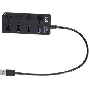 Port USB Hub with Individual On Off High Speed Data Transfer Compatible with Laptop Tablet Smartphone