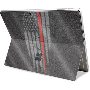 Glossy Glitter Tablet Skin Compatible with Microsoft Surface Pro 11 (2024) - Thin Red Line - Premium 3M Vinyl Protective Wrap Decal Cover - Easy to Apply | Crafted in The USA by MightySkins