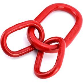 QWORK Chain Sling Ring, Oblong Master Link Hoist Ring for Lifting Rigging,17636 lbs, Grade 80, Red in Saudi Arabia