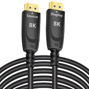 DTECH 8K Long HDMI Cable Fiber Optic 32 ft 2.1 HDMI Cord 4K@120Hz 8K@60Hz 48Gbps Ultra High Speed Gaming HDR eARC HDCP in Wall Rated Compatible with Fire TV Soundbar PS5 PS4 Xbox 1440p 240Hz Monitor