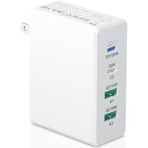 USB C Charger Block 120W GaN³ Fast Charging Station Upgraded, Exclusive PD 100W for Laptops, Wall Charger Hub Multiple Ports Compatible with MacBook Pro/Air, Tablets, iPhone, iPad, Galaxy, Pixel