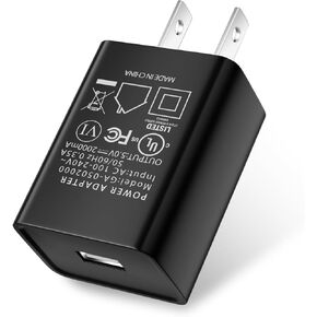 شاحن جداري USB 5V 2A لجهاز iPhone، Kindle Fire 10 8 7 6 HD Tablet، إصدار للأطفال، عصا، محول تيار متردد محمول للسفر لجهاز iPad، سلك كابل شحن سريع لهاتف Samsung Galaxy LG Moto Android