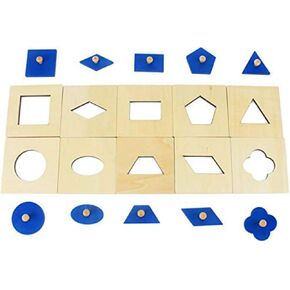 DANNI Family Version Baby Shape Cognition Toy Montessori Wood Geometric Insets Set/10 Early Childhood Education Preschool Training Kids Toys
