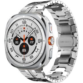 Band for Samsung Galaxy Watch 7 Ultra 47mm,No Gap Metal Bands Compatible with Galaxy Watch Ultra 47mm(2024) for Men Women Stainless Steel Bands Strap