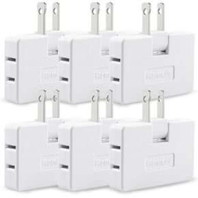 3 Pack AC Flat Wall Outlet Extender Flat Plug Adapter Outlet, Fold-Able 3 Way Wall Adapter Mani Plug for Home and Travel (White)