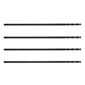 MAXTOOL 5/32"x12" 4pcs Identical Aircraft Extension Drills HSS M2 Extra Long Deep Twist Drill Bits Straight Shank Fully Ground Black; ACF02B12R10P4
