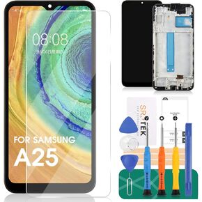 OLED for Samsung Galaxy A25 LCD Screen Replacement for Samsung A25 5g Touch Display Screen Digitizer Assembly with Frame Black SM-A256