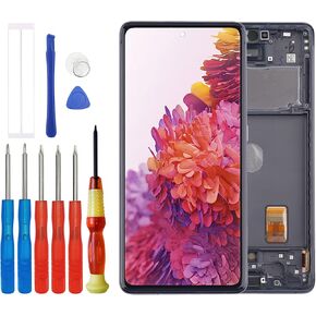 [Supports Fingerprints][with Frame] New Vvsialeek OLED Touch Screen Digitizer Assembly with Frame for Samsung Galaxy S20 FE 5G LCD Diaplay for SM-G781 G781B G781U G781F/DS G781W with Repair Tools Kit.