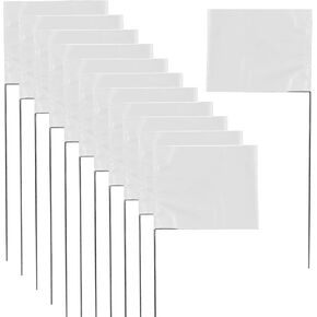 Marking 30 Pack Flags Yard Flags 12 x 2.5 x 3.5 Inch Marker Flags for Lawn Yard Flags Landscape Flgs Survey Flags, Sprinkler Flags, Irrigation Flags（red)