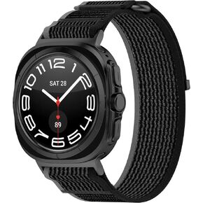 Compatible with Samsung Galaxy Watch 7 Ultra 47mm Band (2024 New), Quick Release Nylon HOOK LOOP Replacement Sport Strap Women Men Accessory Fit for Samsung Galaxy Watch Ultra Band, Yellow Gray