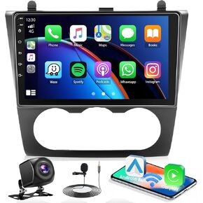 4+64GB Android 13 Car Stereo for Nissan Altima 2008-2012 with Wireless Carplay Android Auto, Fuluku 8 Core 9" Touch Screen Radio GPS Navigation WiFi Bluetooth Mirror Link SWC Mic AHD Backup Camera