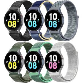 سوار نايلون 20 ملم لساعة سامسونج جالاكسي 7/6/5/4/FE 40 ملم 44 ملم/أكتيف 2/جالاكسي ووتش 5 برو 45 ملم/ 4 كلاسيكي 42 ملم 46 ملم/جالاكسي 6 كلاسيكي 43 ملم 47 ملم، 6 قطع من سوار المعصم القماشي الرياضي للنساء والرجال in Kuwait